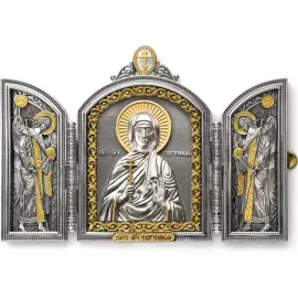 Складень серебряный "Святая Евгения"